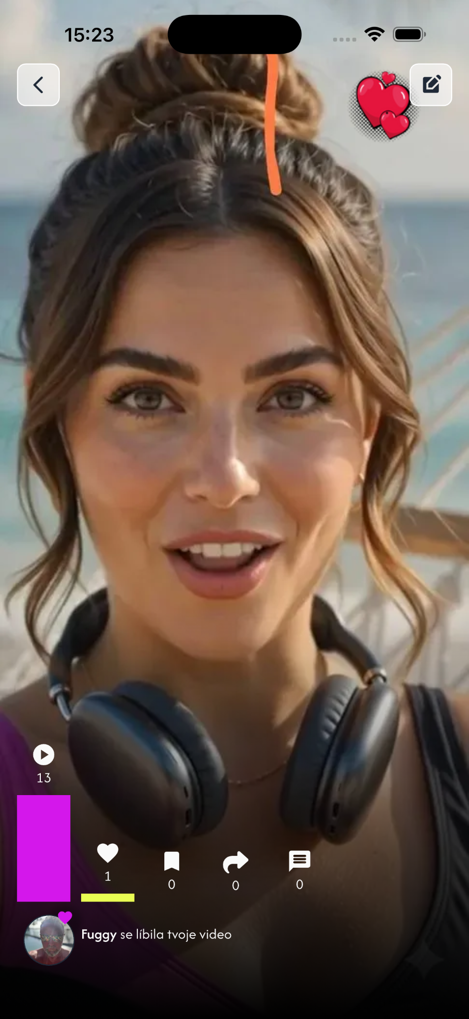 A fan reacts to a creator video on Fanlify