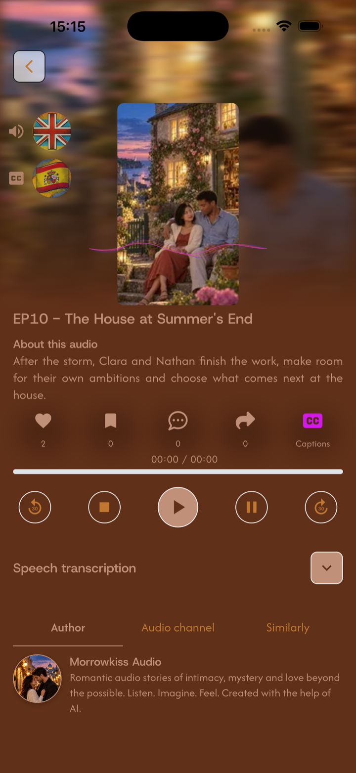 Fanlify audio player with transcript tools